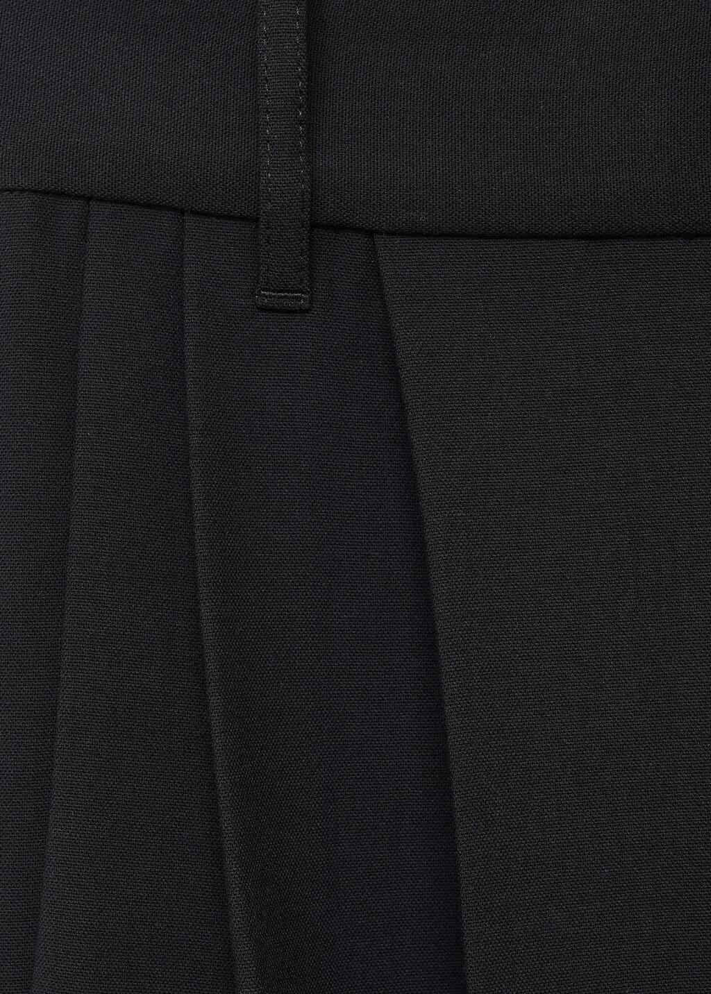 Black Straight-Fit Pleated Trousers, , large image number 2