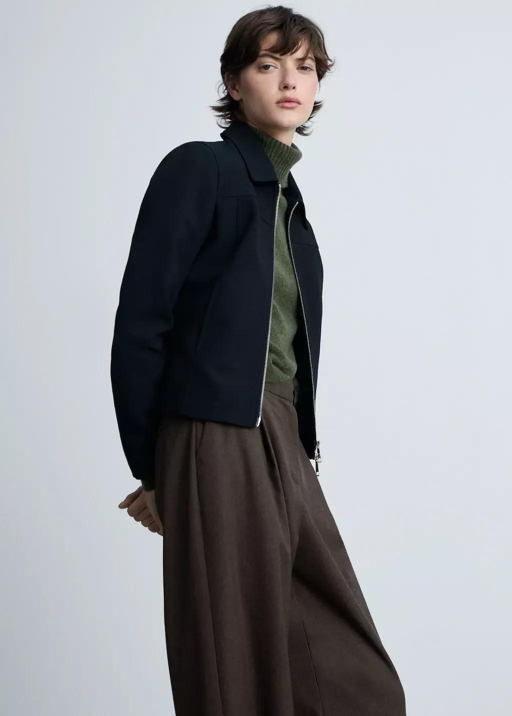 Brown Buttoned Hem Wide leg Pants, , large image number 1