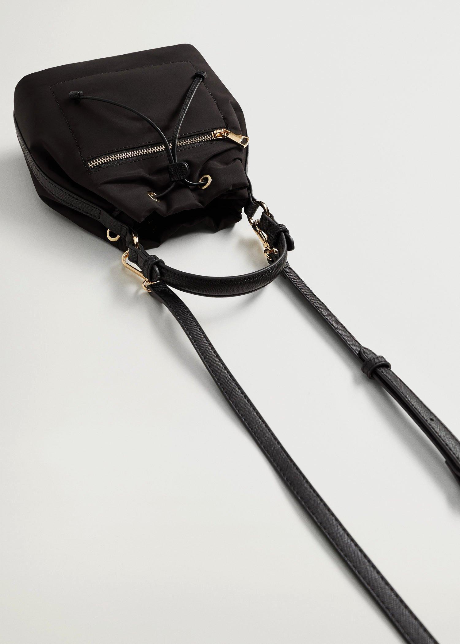 Black Nylon Bucket Bag, Women, , large image number 1
