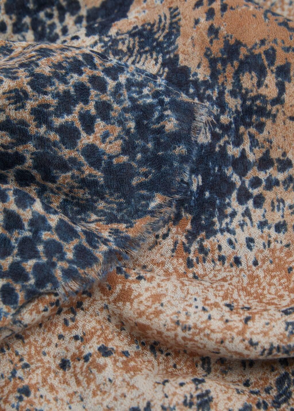 Blue Animal-Print Scarf, , medium