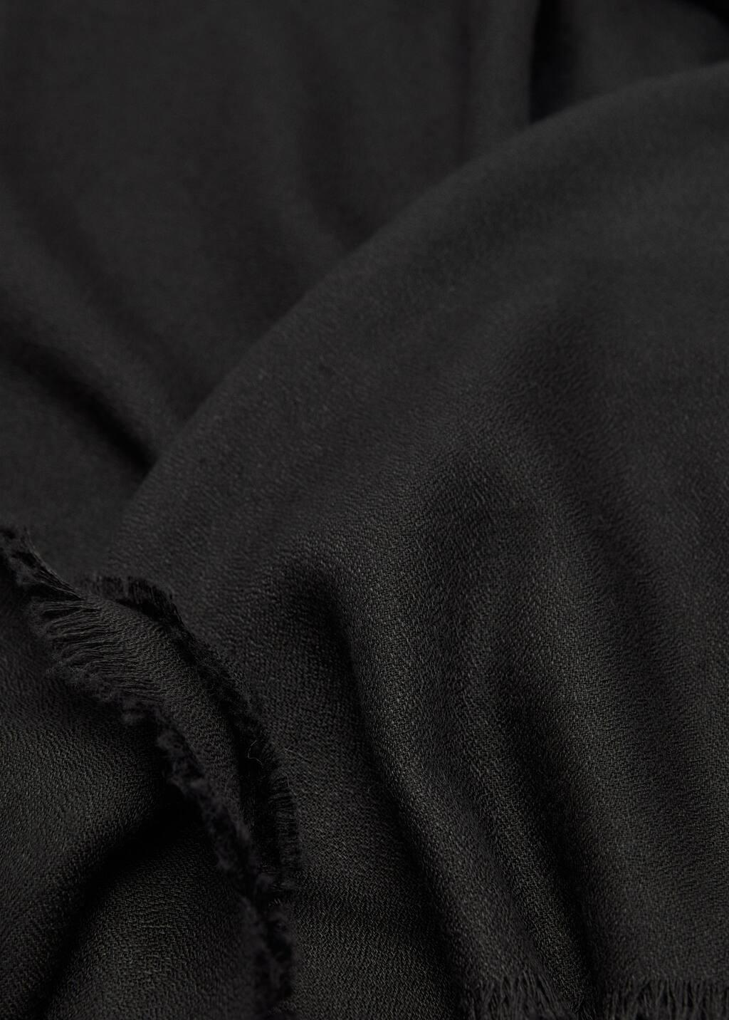 Black Plain Scarf, Black, large image number 0