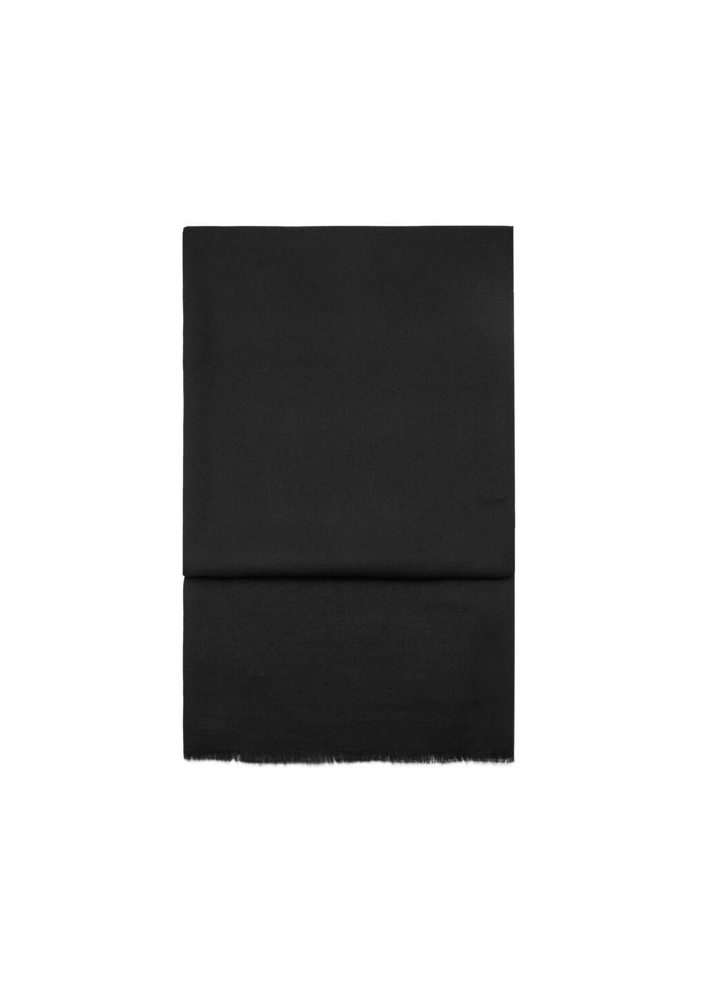 Black Plain Scarf, Black, large image number 1