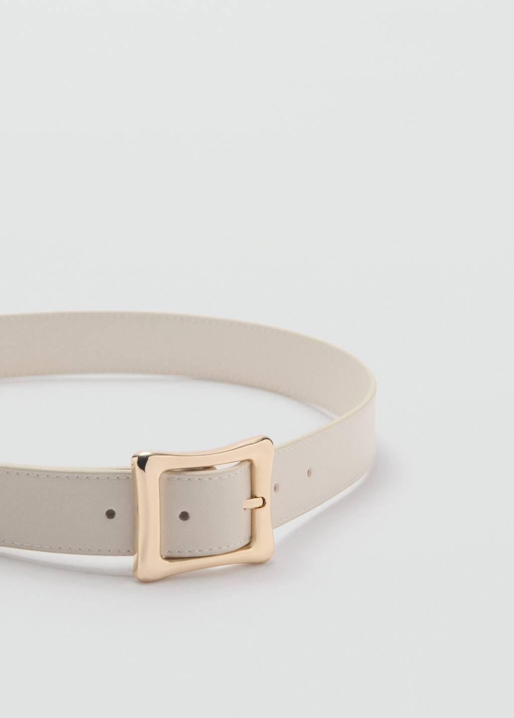Beige Square Buckle Belt, , medium