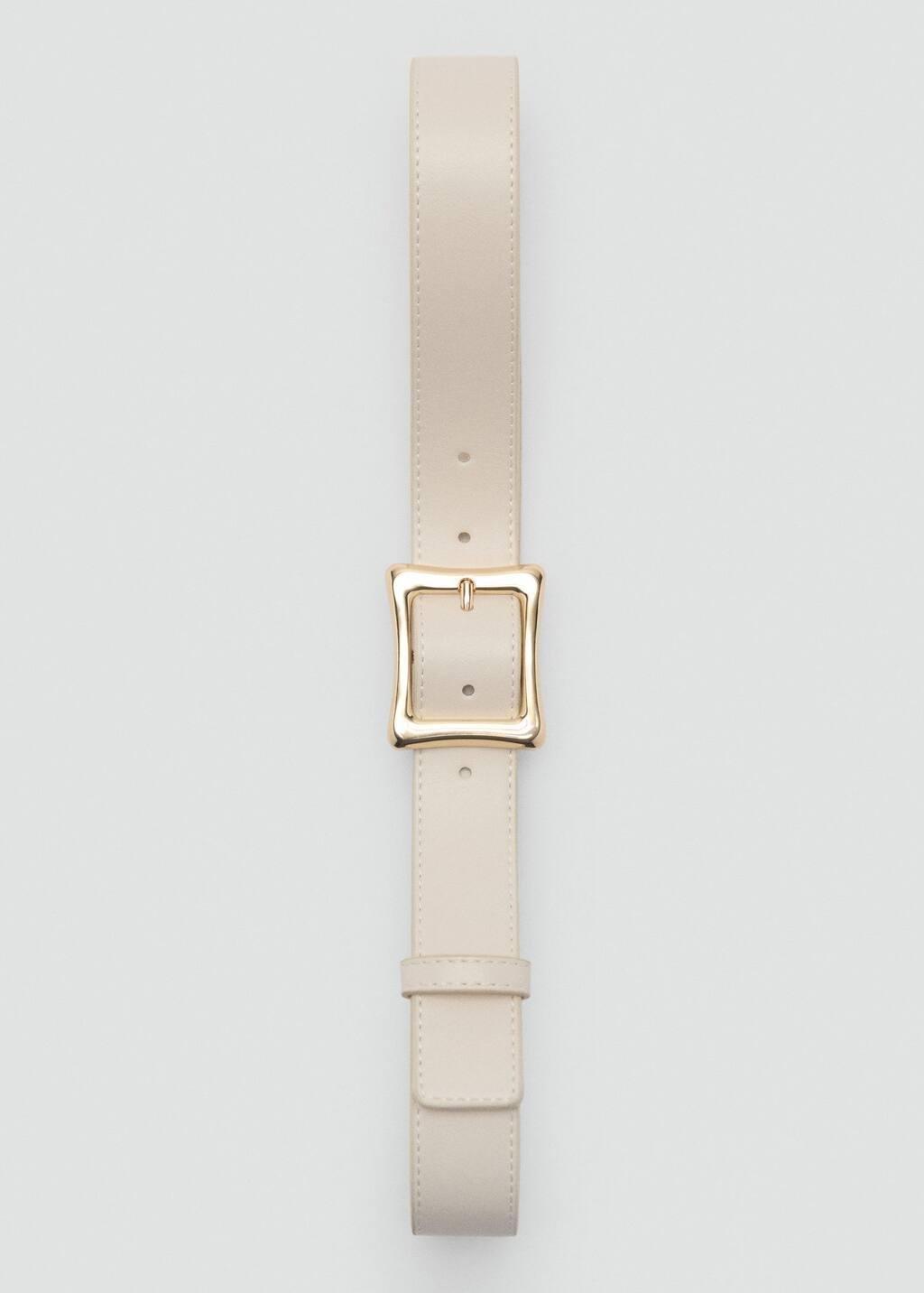 Beige Square Buckle Belt, , large image number 2