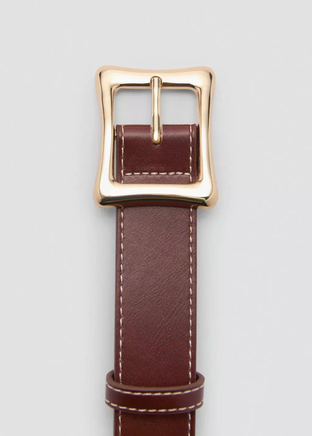 Brown Square Buckle Belt, , medium