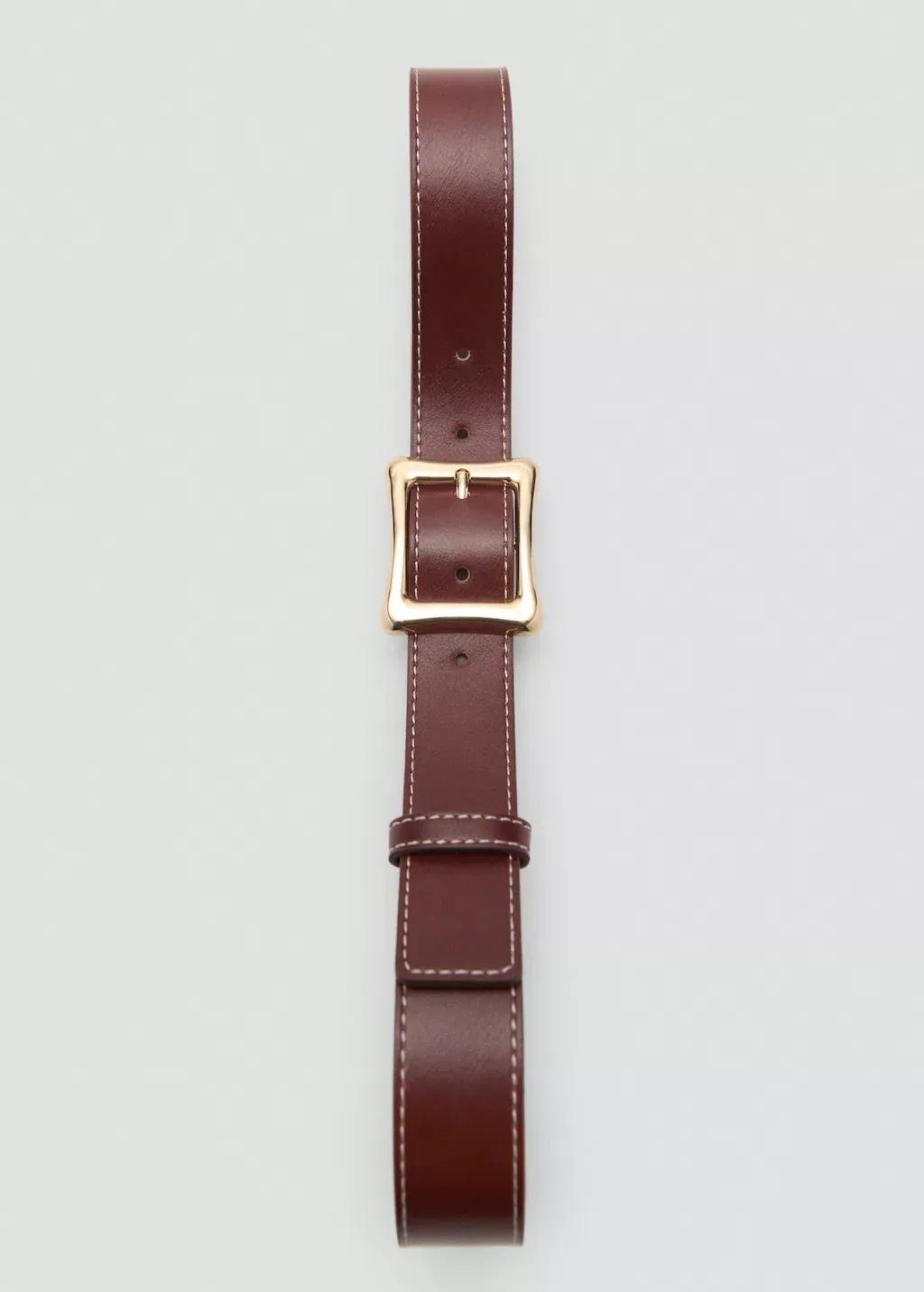 Brown Square Buckle Belt, , large image number 2