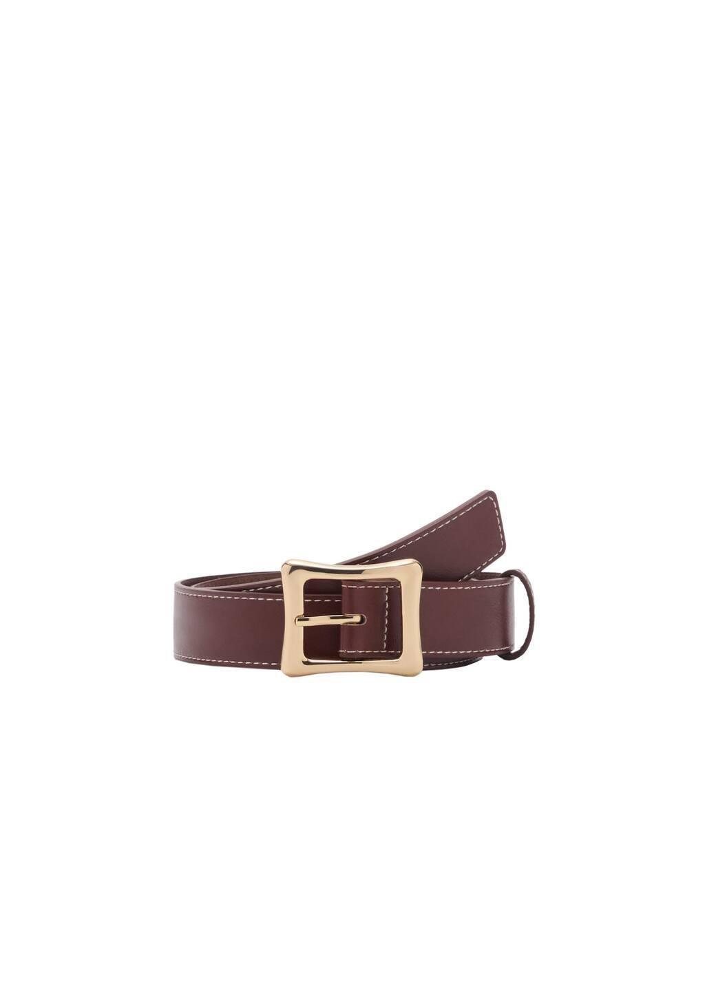 Brown Square Buckle Belt, , large image number 3
