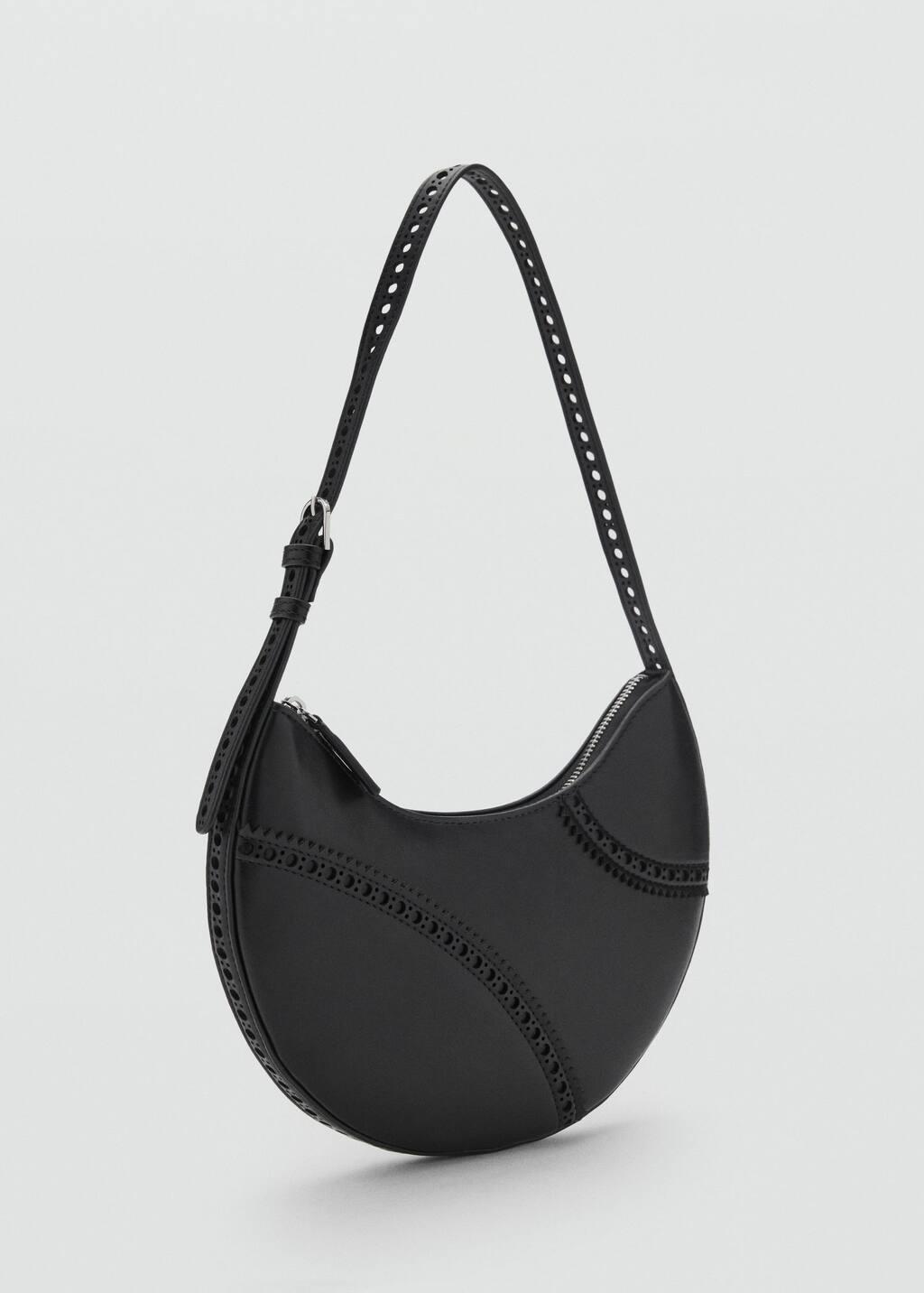 Black Die-Cut Shoulder Bag, Black, large image number 0
