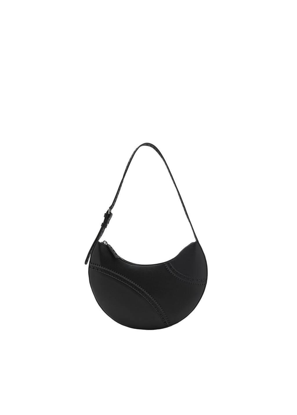 Black Die-Cut Shoulder Bag, Black, large image number 3