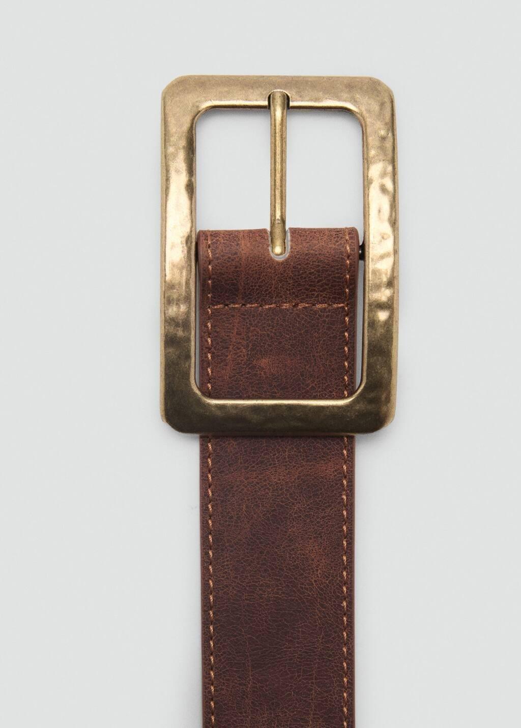 Brown Square Buckle Belt, , large image number 1