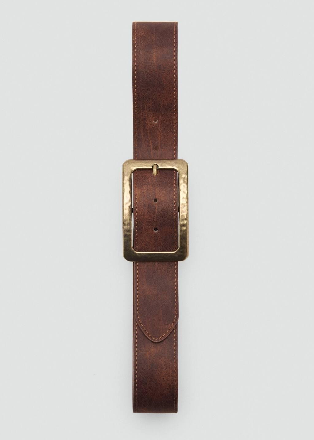 Brown Square Buckle Belt, , large image number 2