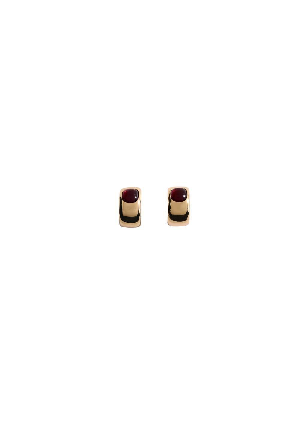 Gold Bead Loop Earrings, Gold, large image number 1