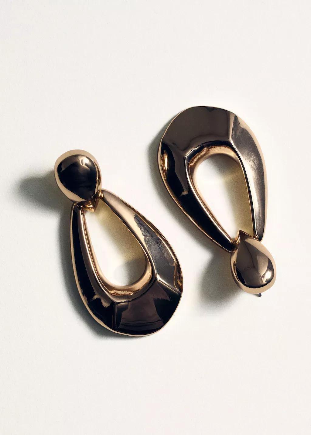 Gold Drop Earrings, Gold, large image number 1