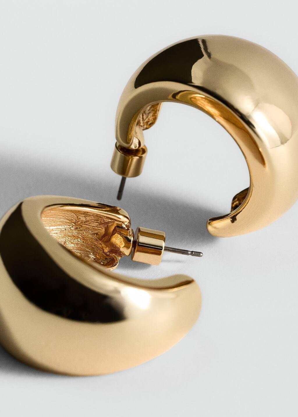 Gold Volume Hoop Earrings, Gold, large image number 0
