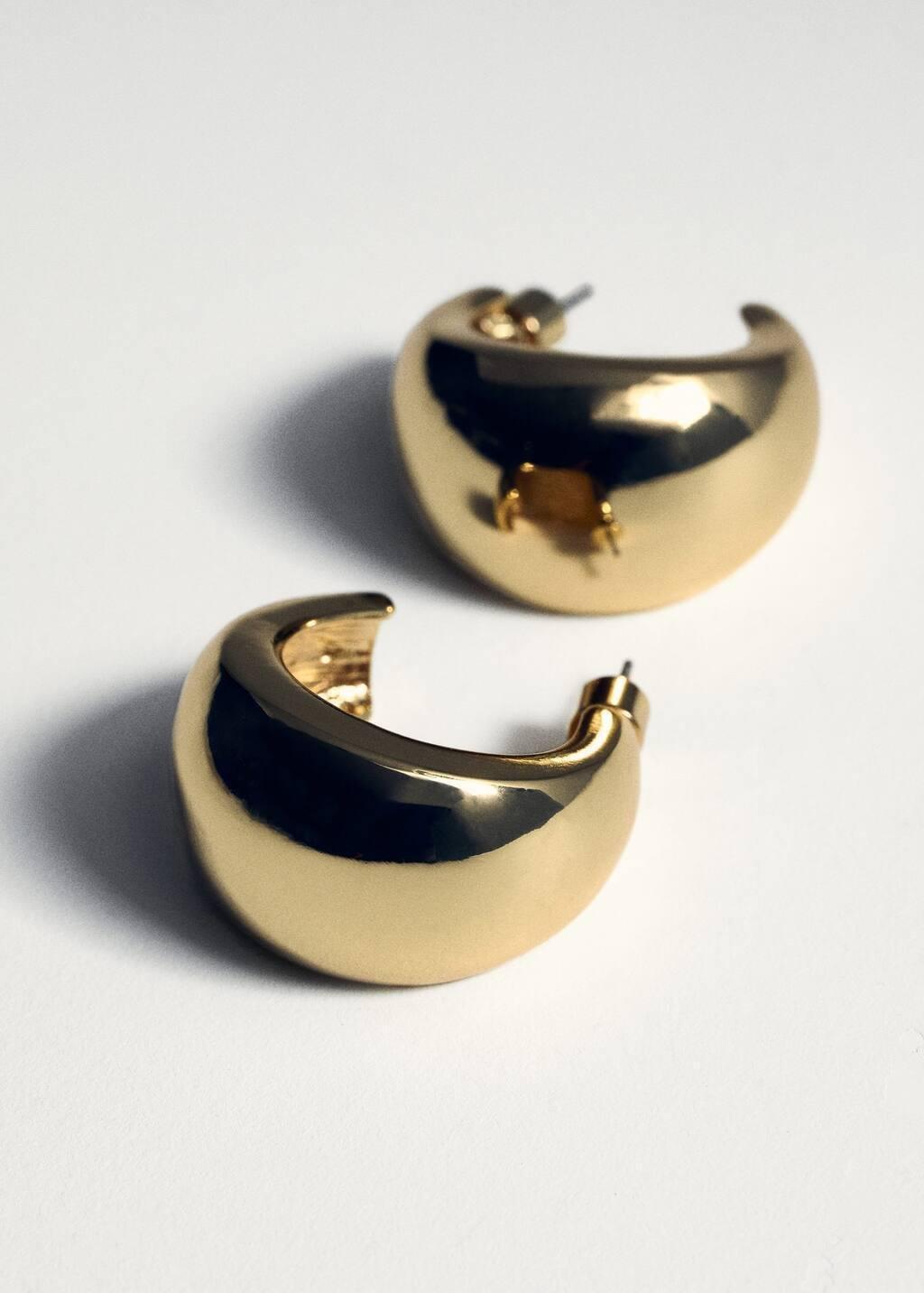 Gold Volume Hoop Earrings, Gold, large image number 1