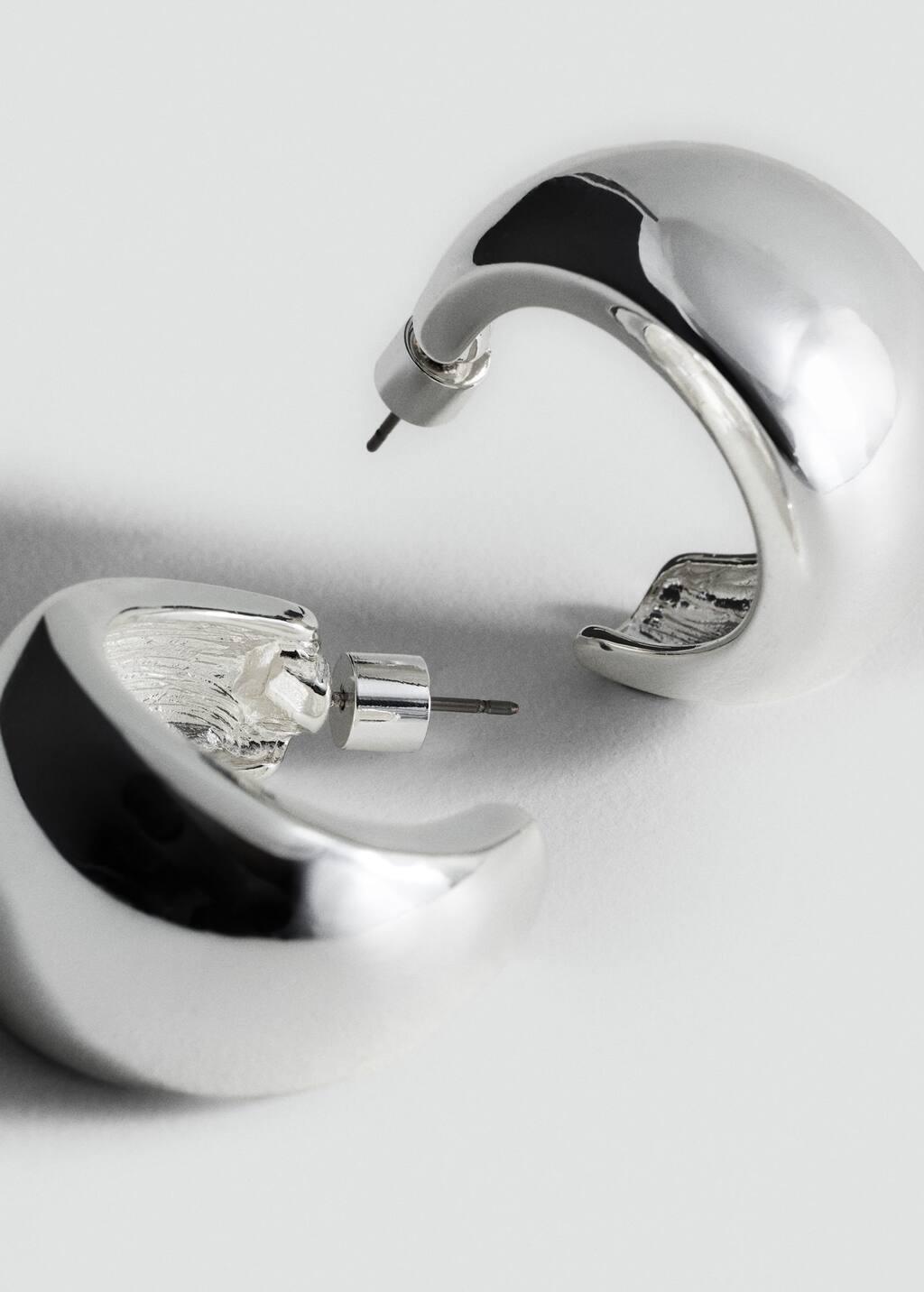 Silver Volume Hoop Earrings, , medium