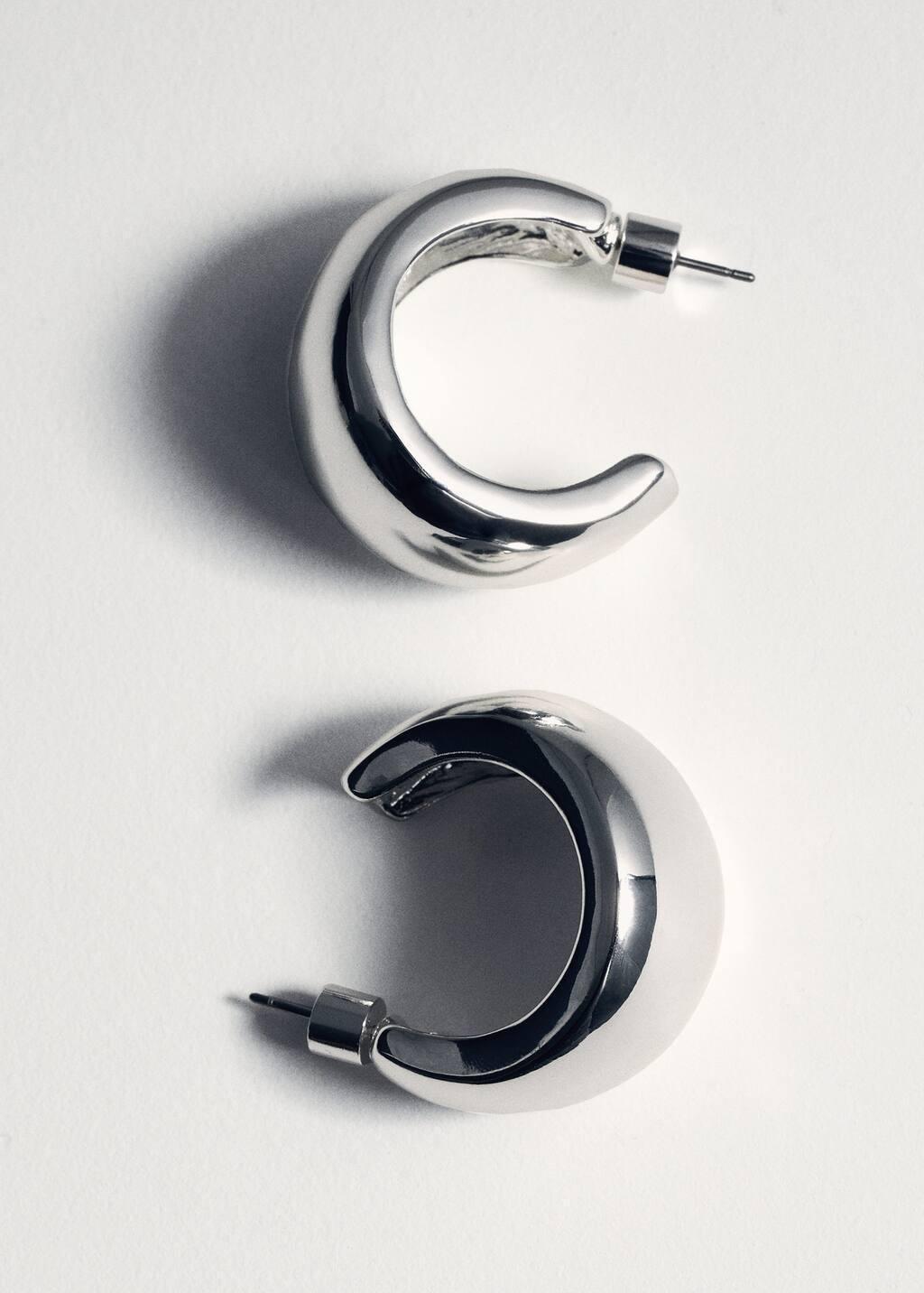 Silver Volume Hoop Earrings, Silver, large image number 1