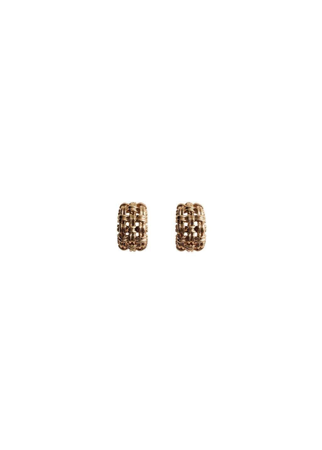 Gold Braided Hoop Earrings, Gold, large image number 2