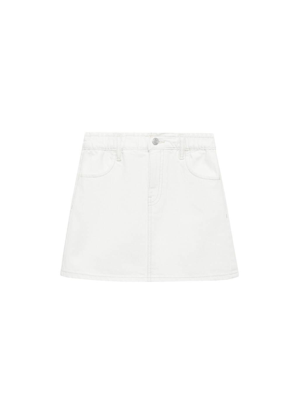White Denim Mini-Skirt, Kids Girl, , large image number 3