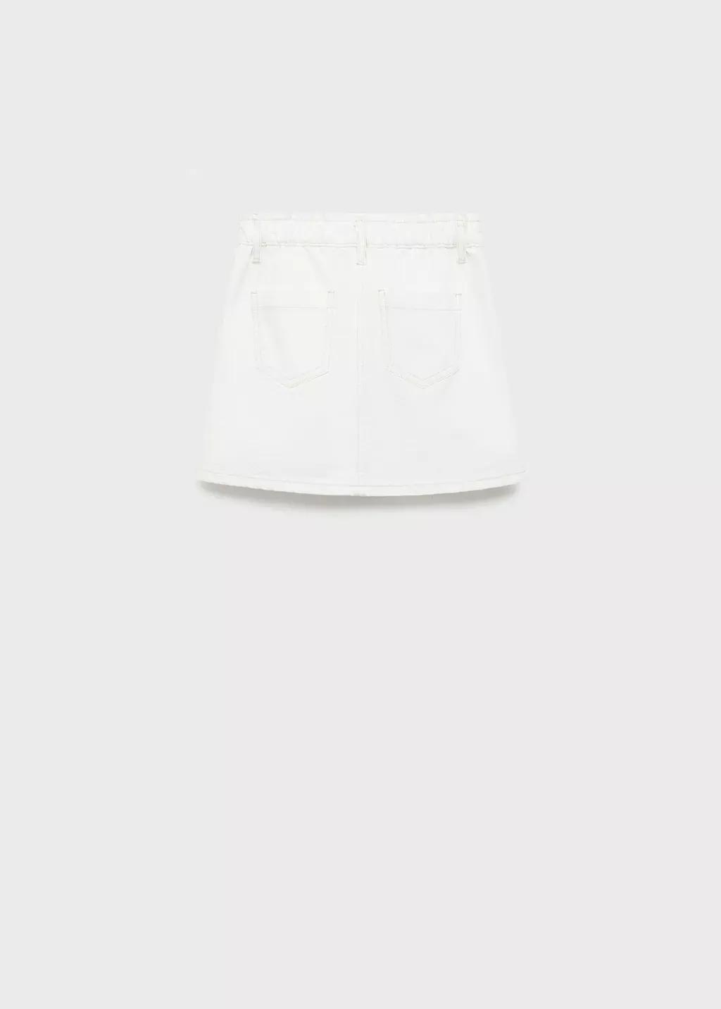 White Denim Mini-Skirt, Kids Girl, , large image number 4