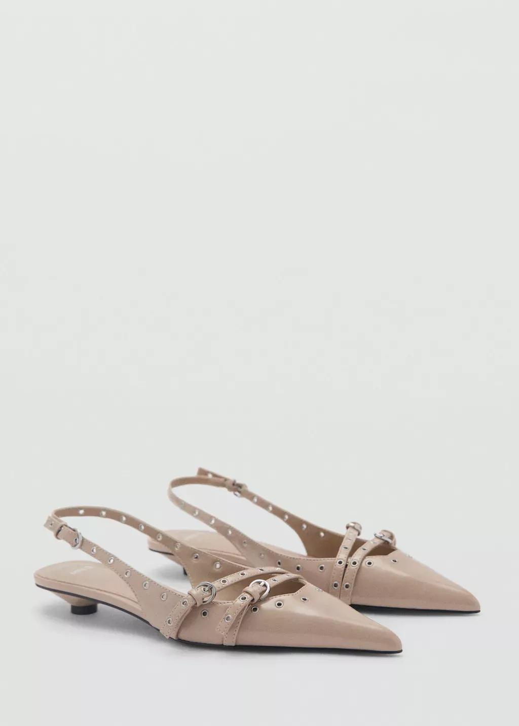 White Die-Cut Kitten Shoes, , large image number 0