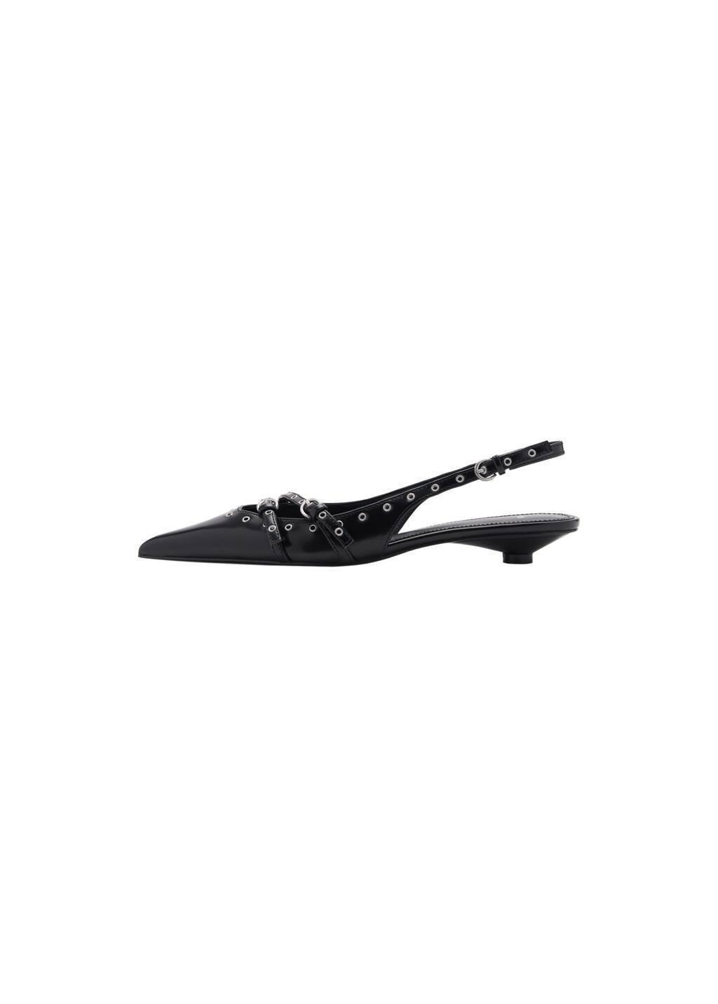 Black Die-Cut Kitten Shoes, , large image number 3