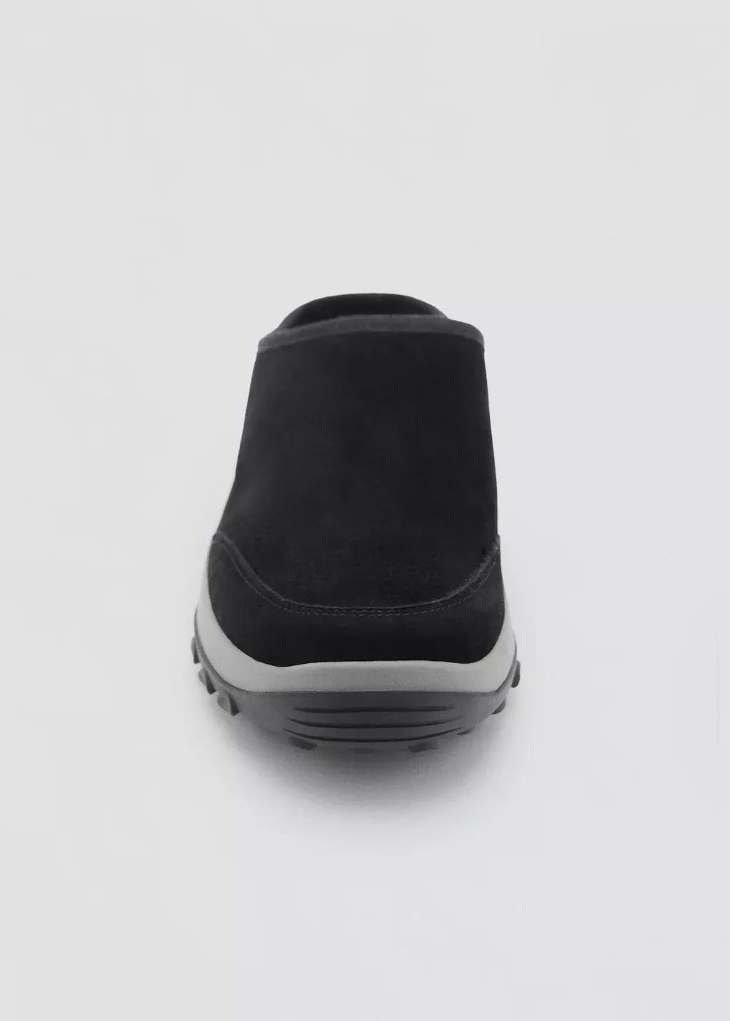 Black Leather Clog With Track Sole, , large image number 2