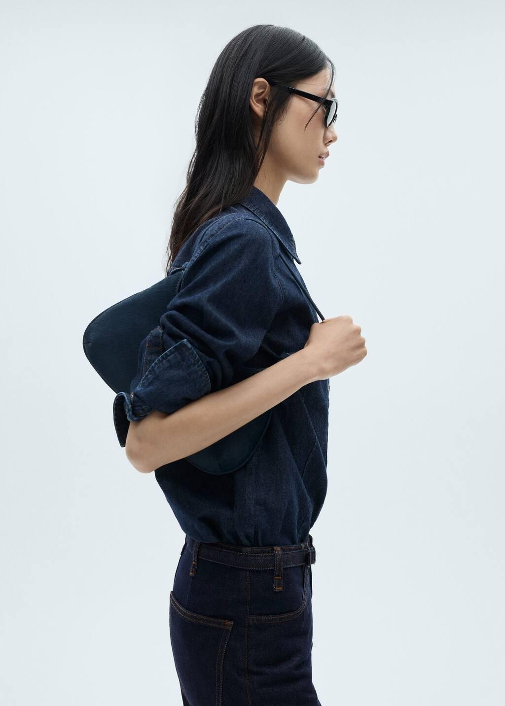 Blue Rinse-Wash Wideleg Jeans With Belt, , large image number 1