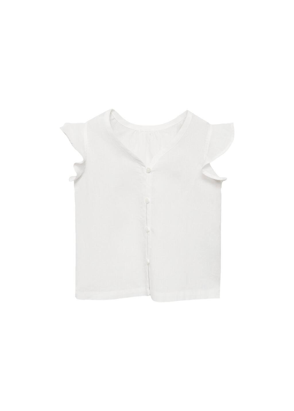 White Ruffled Blouse, Baby Girl, , large image number 0
