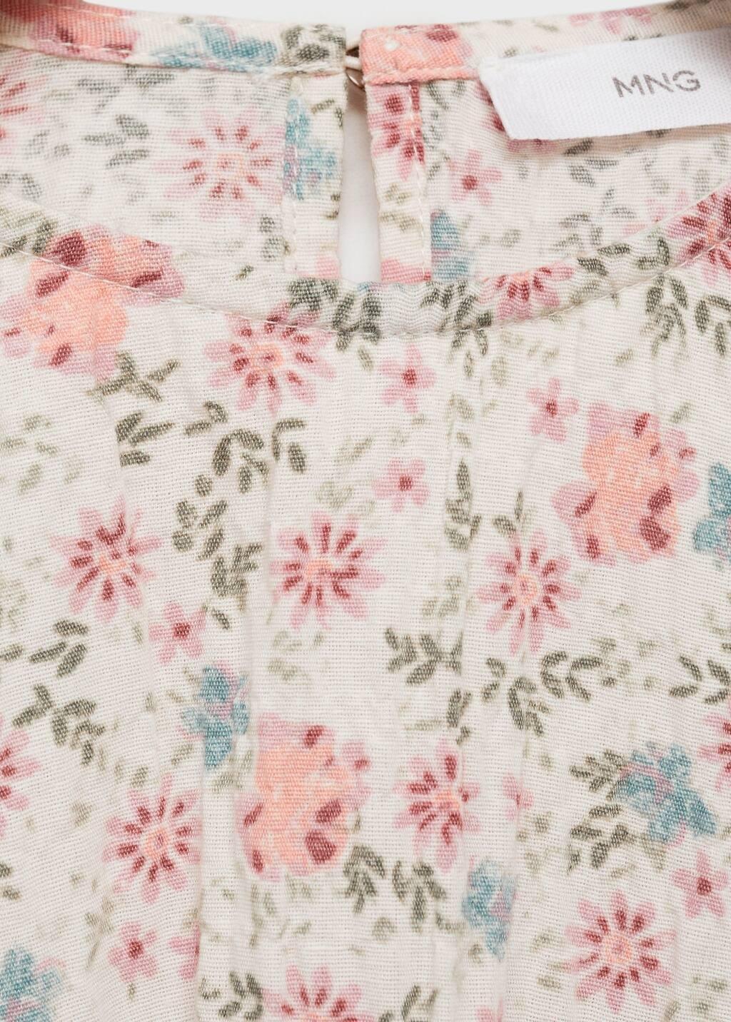 Beige Floral Print Blouse, Kids Girl, , large image number 3