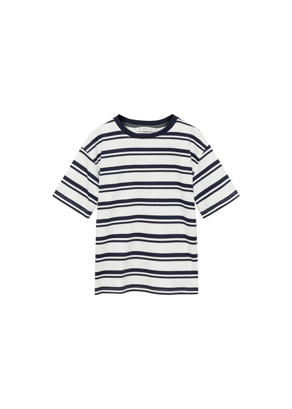 Navy Striped Cotton T-Shirt, Kids Boy, , large image number 3