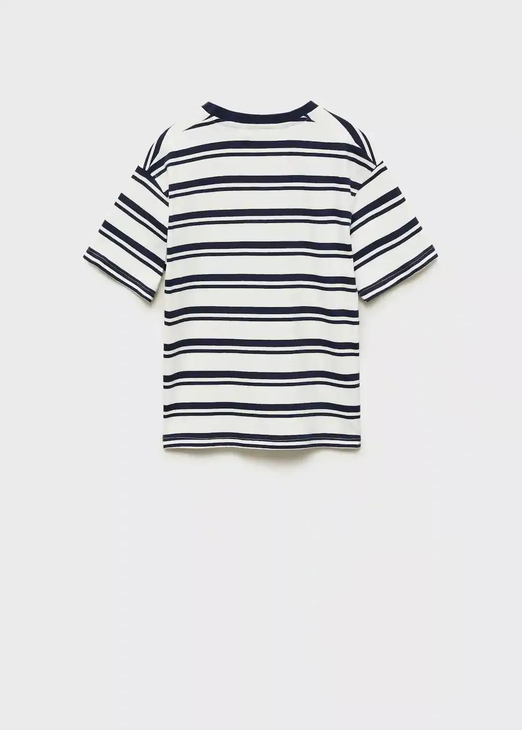 Navy Striped Cotton T-Shirt, Kids Boy, , large image number 4