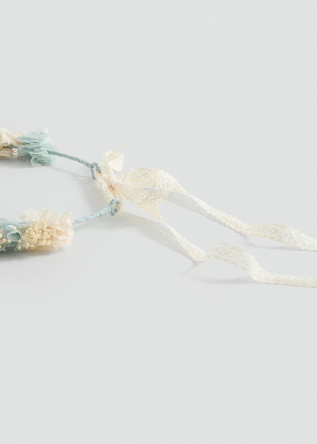 Turquoise Tie Closure Flower Hairband, Kids Girl, Turquoise - Aqua, large image number 0