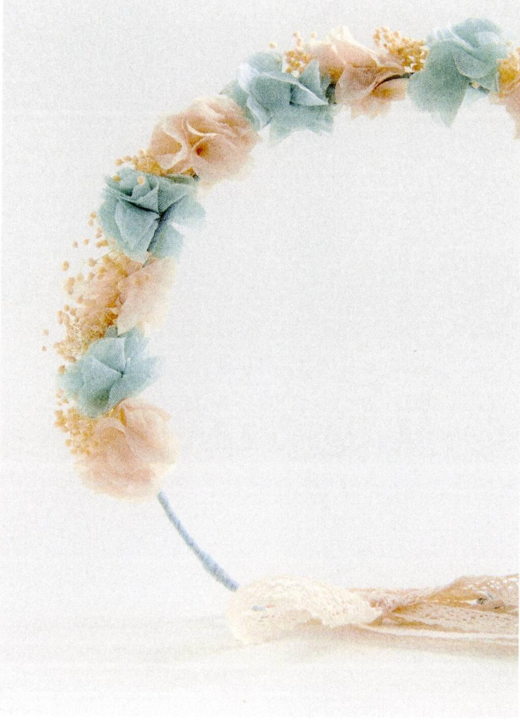 Turquoise Tie Closure Flower Hairband, Kids Girl, Turquoise - Aqua, large image number 4