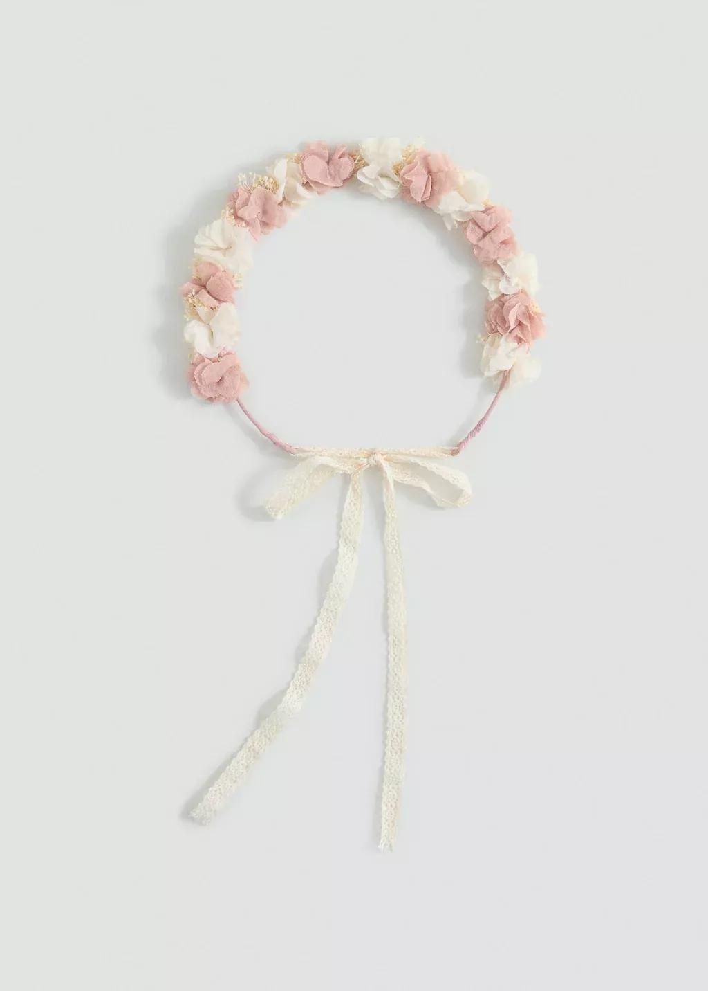Pink Lt Pastel Tie Closure Flower Hairband, Kids Girl, Light-Pastel Pink, large image number 2
