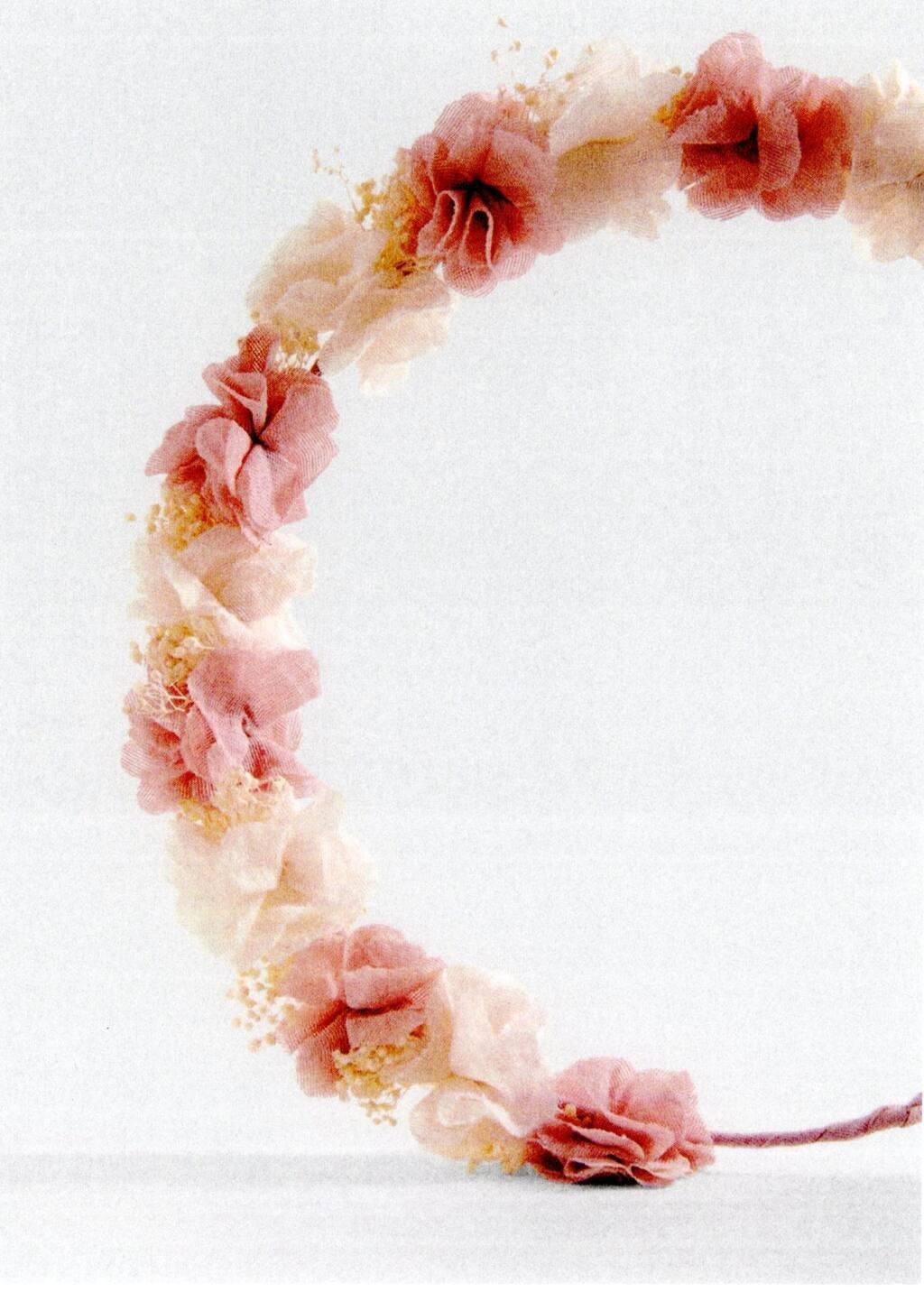 Pink Lt Pastel Tie Closure Flower Hairband, Kids Girl, Light-Pastel Pink, large image number 4