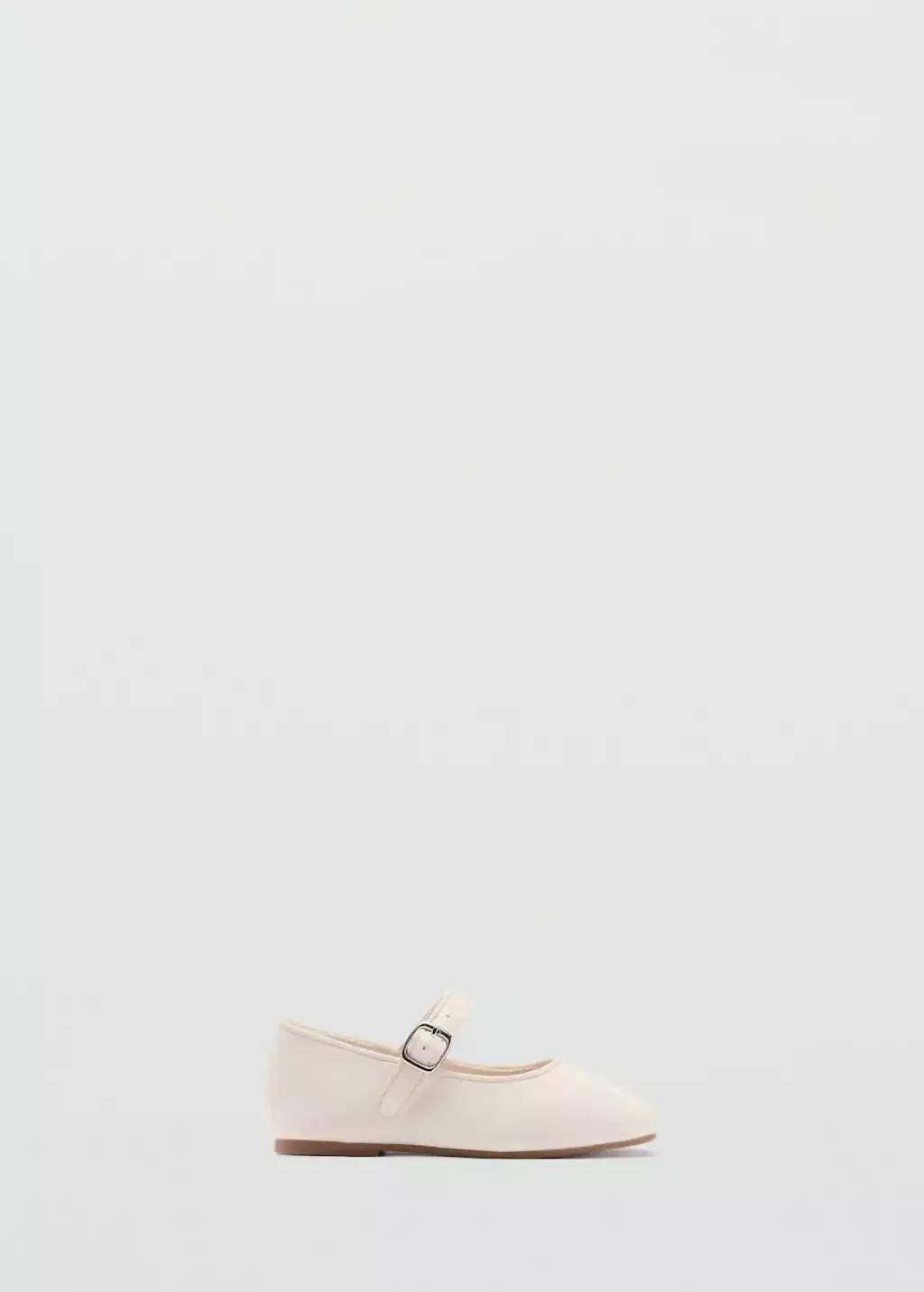 White Round-Toe Ballet Flats With Buckle, Baby Girl, , large image number 3