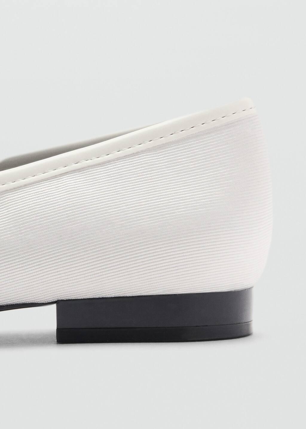 White Ballerinas With Strip And Bow Detail, , large image number 2