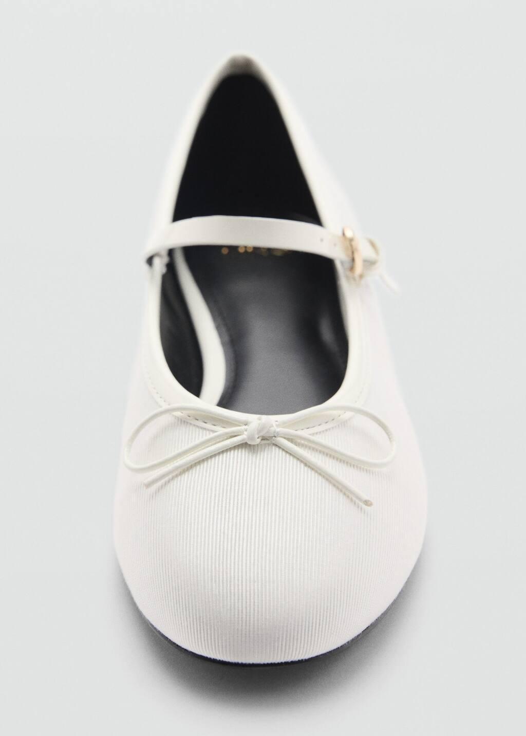 White Ballerinas With Strip And Bow Detail, , large image number 4