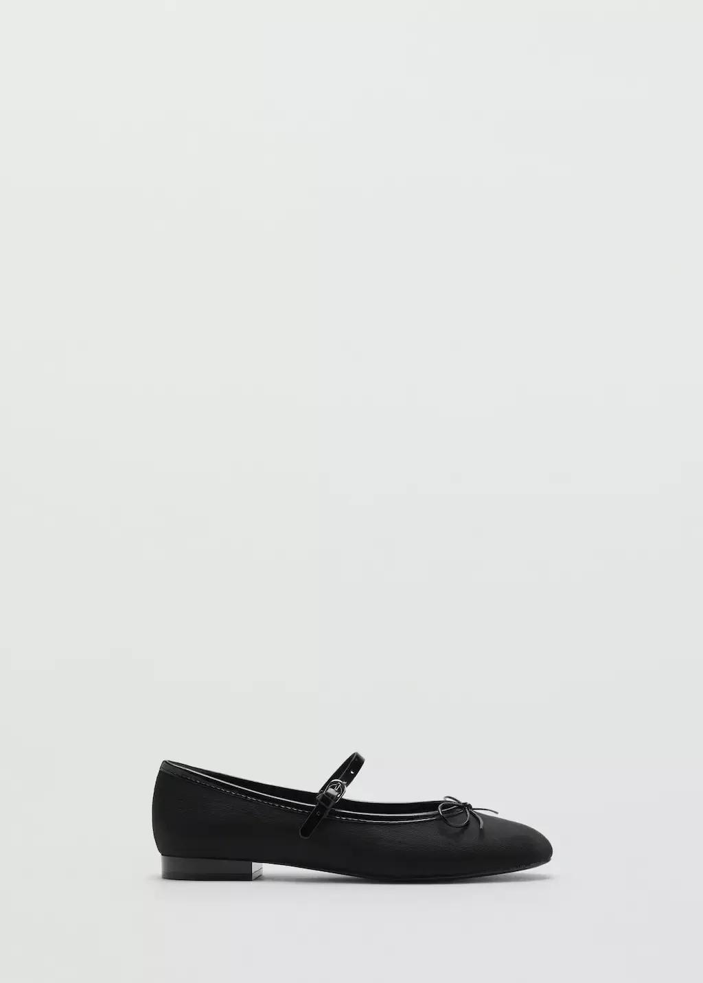 Black Ballerinas With Strip And Bow Detail, , large image number 3