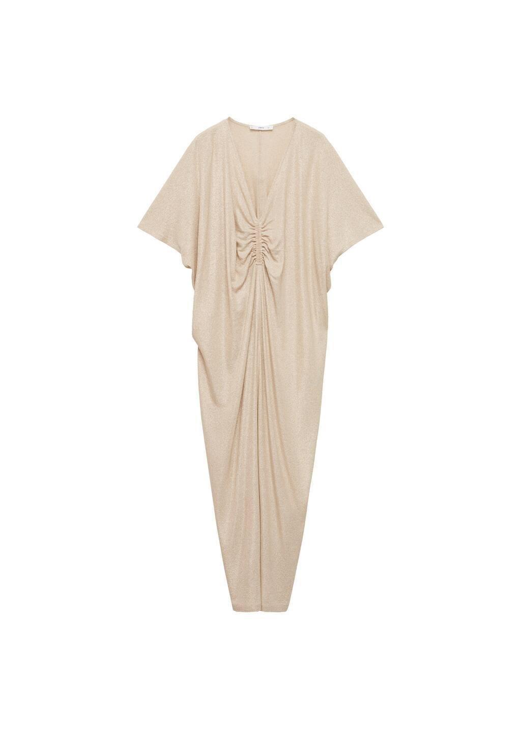 Gold Lurex Dress With Gathered Neckline, , large image number 3
