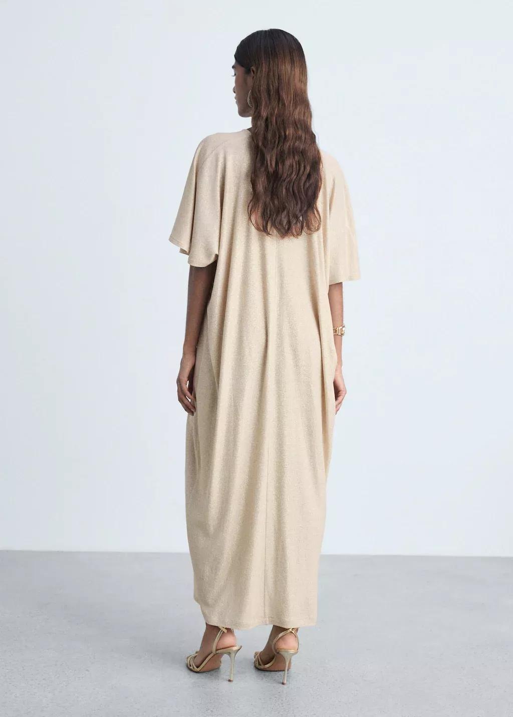 Gold Lurex Dress With Gathered Neckline, , large image number 4