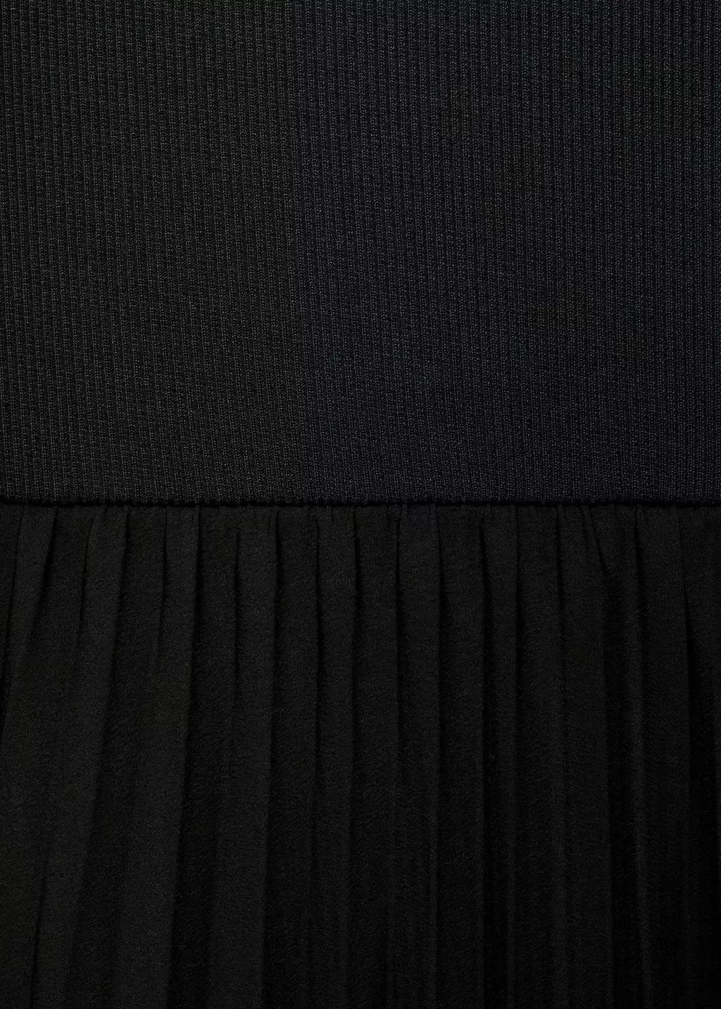 Black Pleated Long Dress, , large image number 4