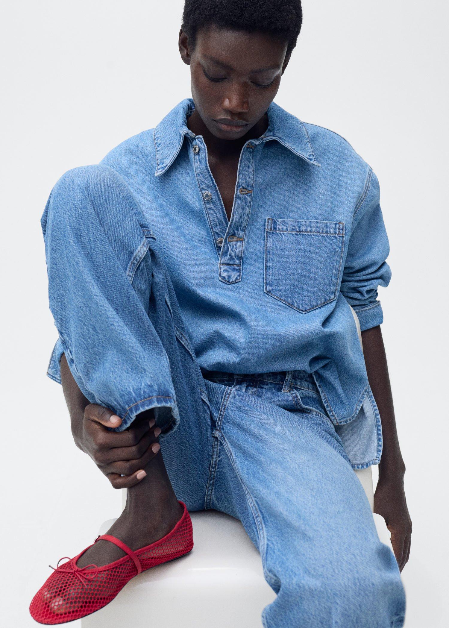 Red Mesh Ballet Flats, Red, large image number 0