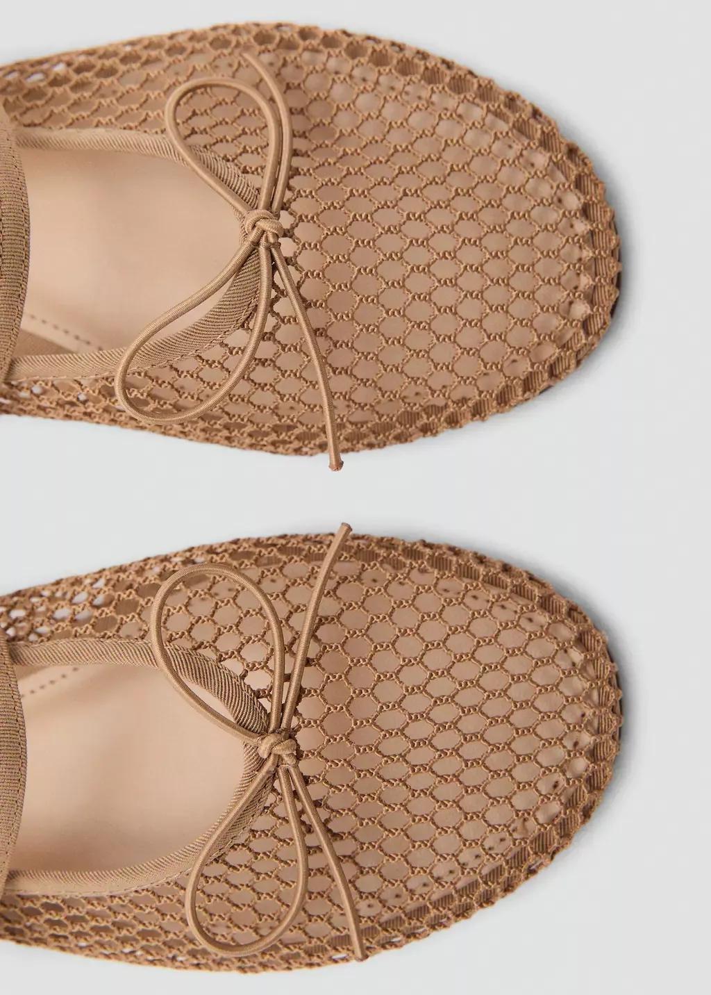 Pink Lt Pastel Mesh Ballerina Flats With Buckle Strap, , large image number 2