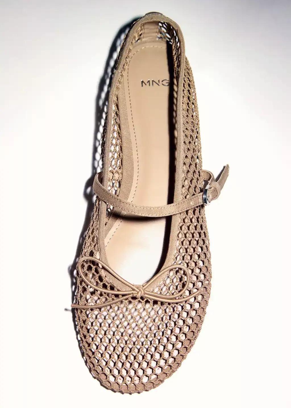 Pink Lt Pastel Mesh Ballerina Flats With Buckle Strap, , large image number 5