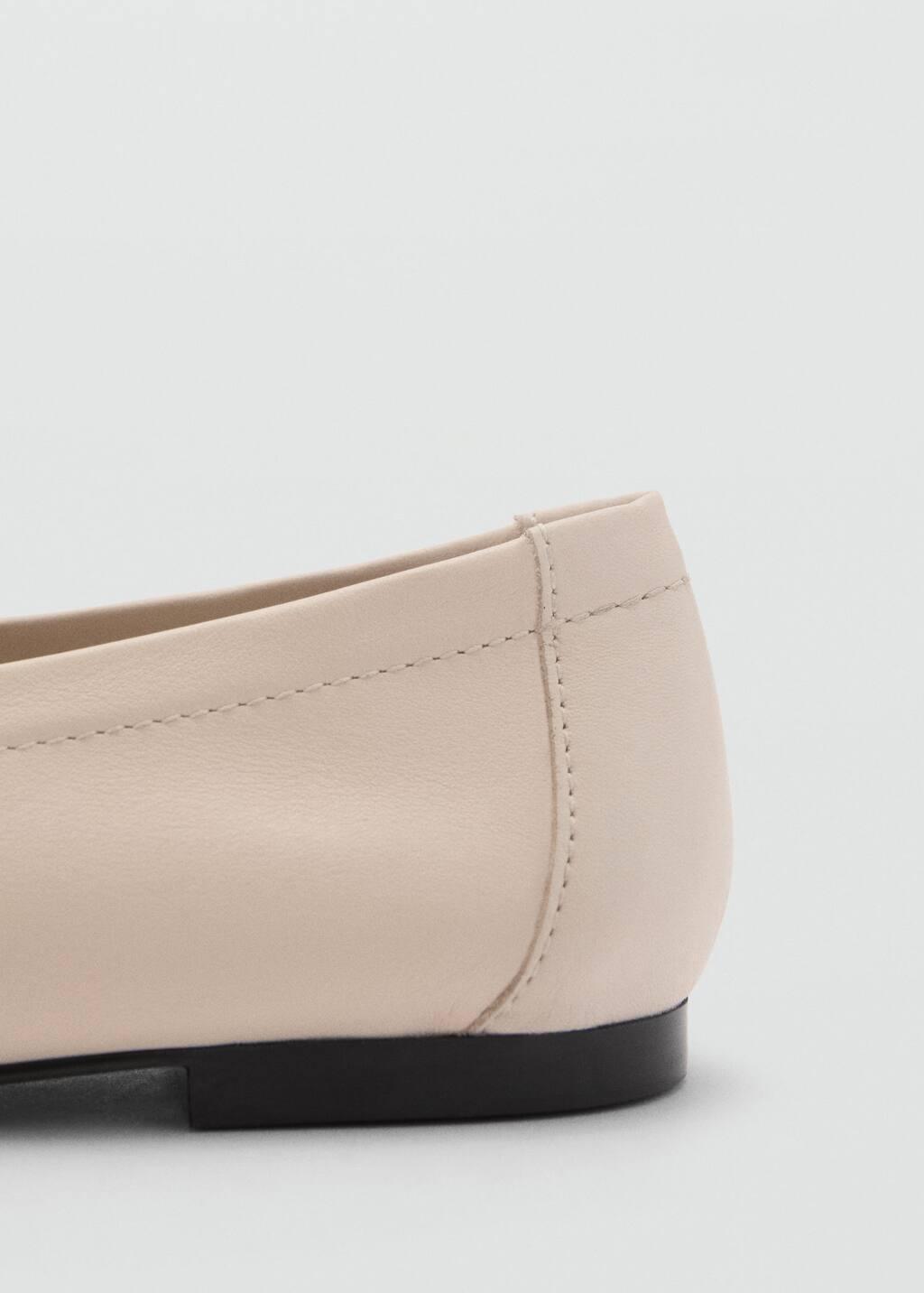 Beige Buckle Leather Moccasins, , large image number 1