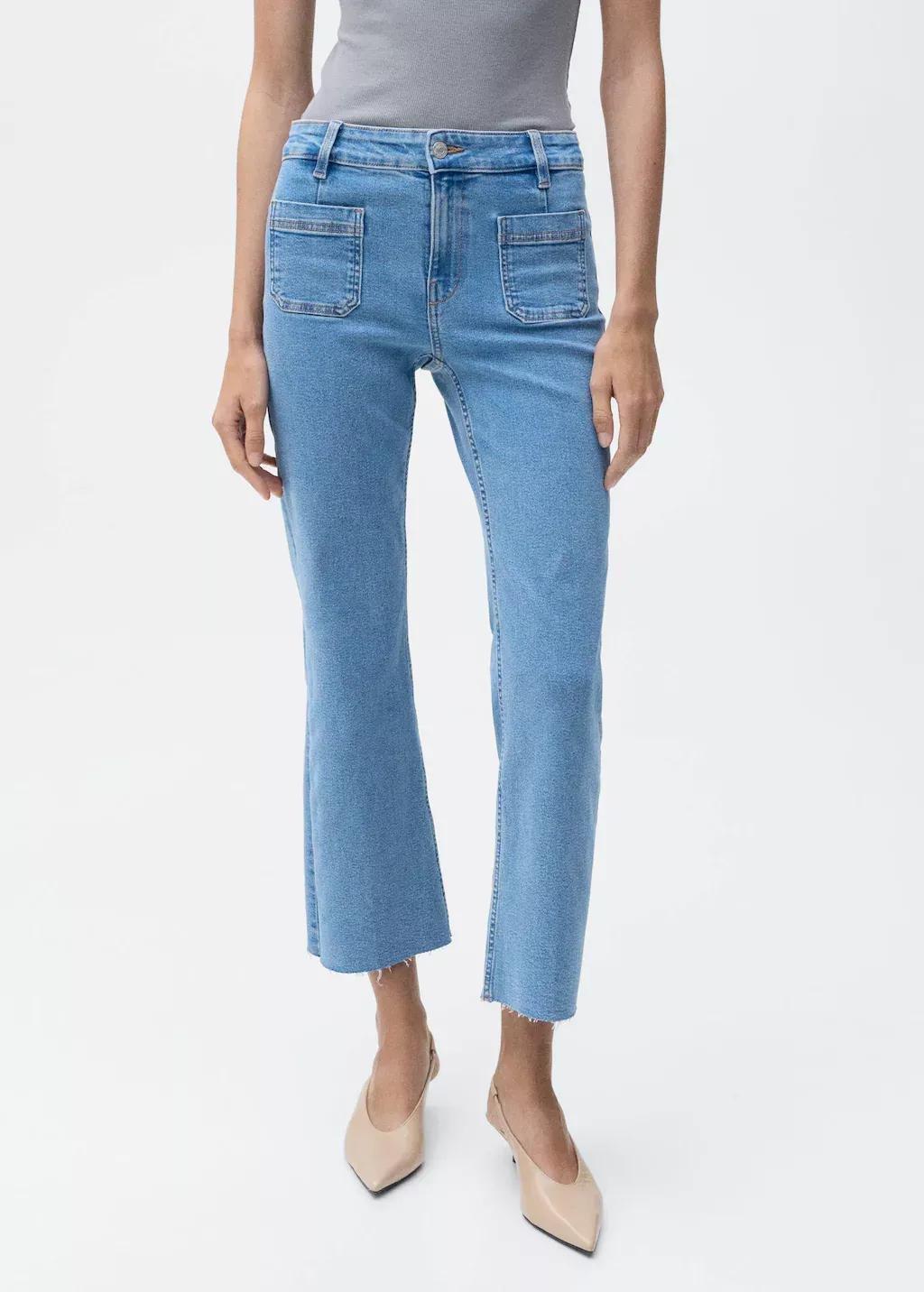 Blue ed Denim Cropped Jeans, , large image number 1