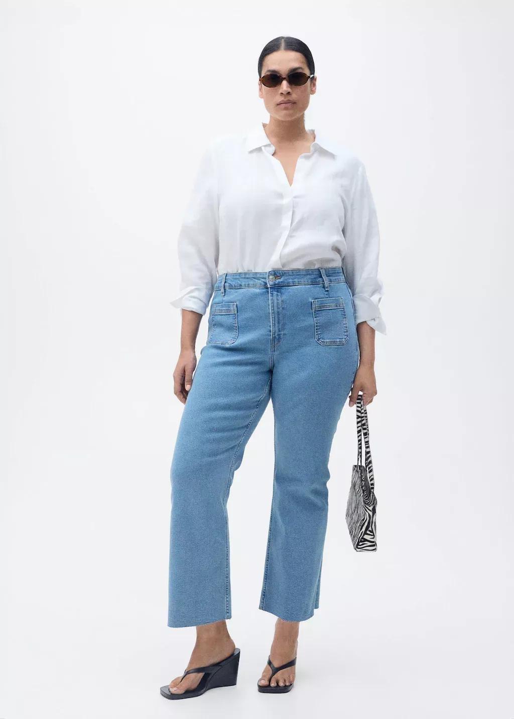 Blue ed Denim Cropped Jeans, , large image number 4