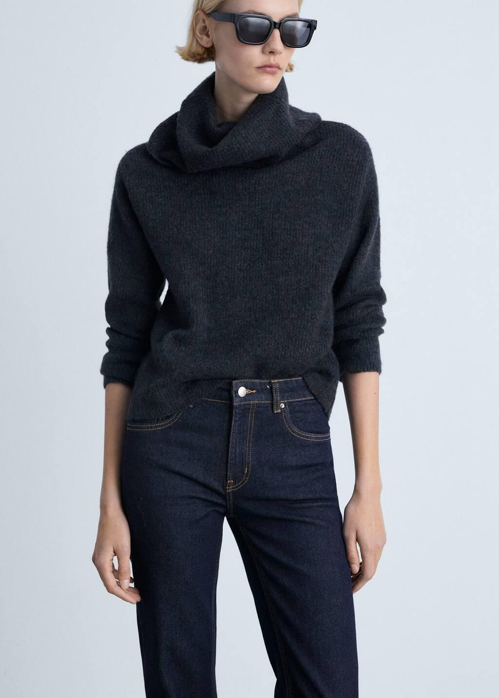 Blue Rinse Wash Flare Jeans With Openings, , large image number 1